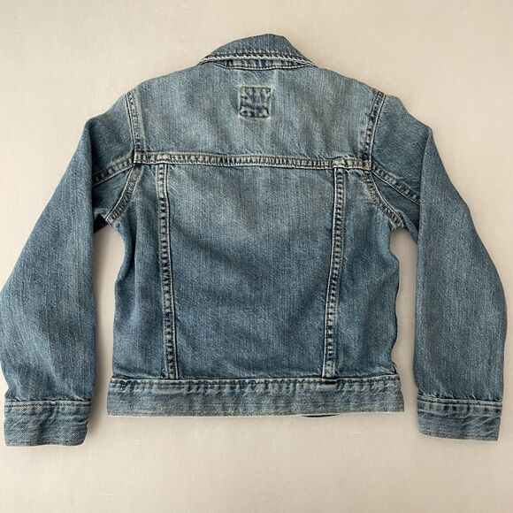 ~ Gap Kids S Jean Jacket Snaps Medium Wash Pockets Denim Cotton Blue Soft Unisex - Picture 11 of 15